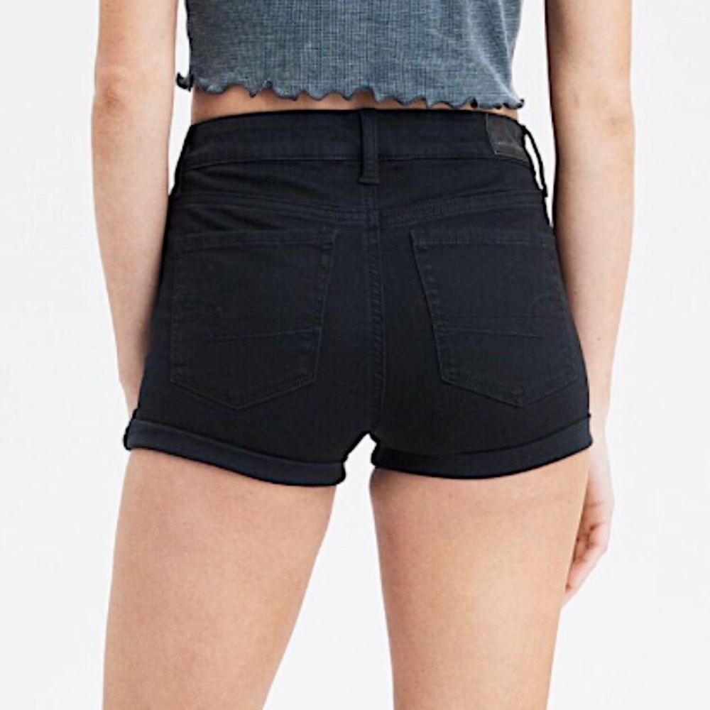 American eagle black high waisted shorts